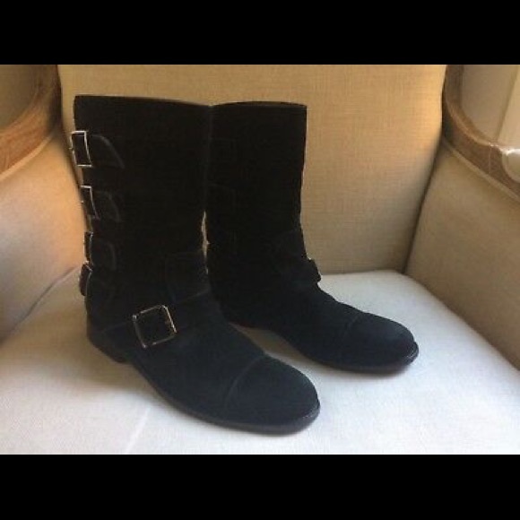 Giuseppe Zanotti Black Moto Boots Buckles Cobain - Picture 2 of 8